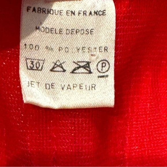 Vintage Plisse Fortuny Style Deep V Red Dress Made in France - Picture 5 of 6